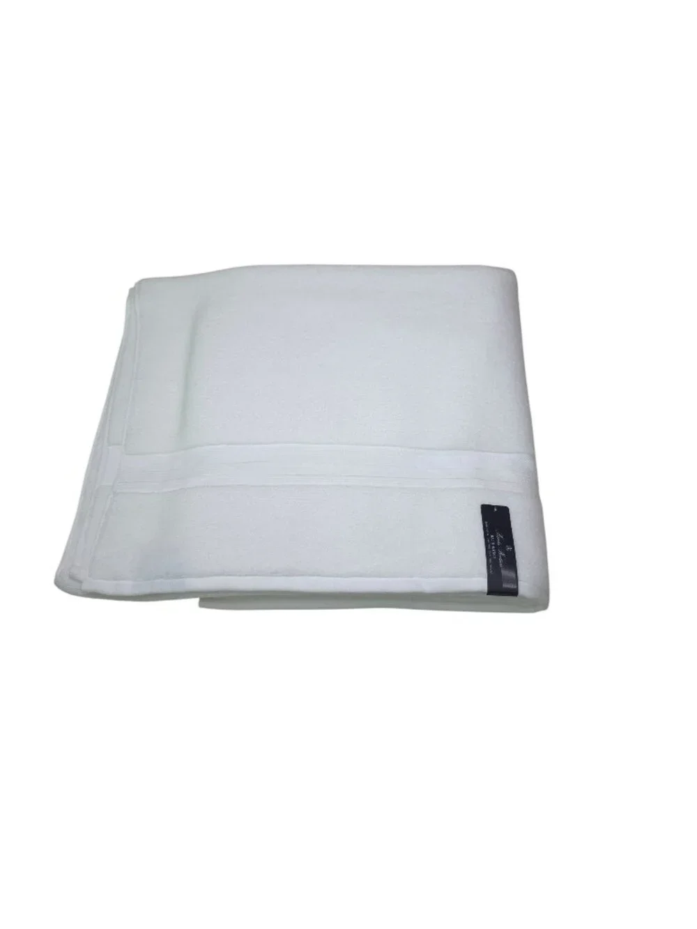 Brooks Brothers White Bath Sheet Towel Oversized Zero Twist Solucell 36
